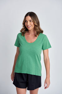 Tee with Back Seam - Green