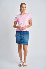 Short Crew Neck Tee - Pink