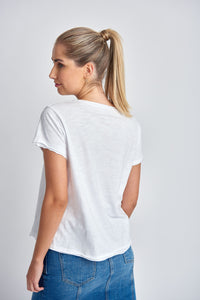 Short Crew Neck Tee - White