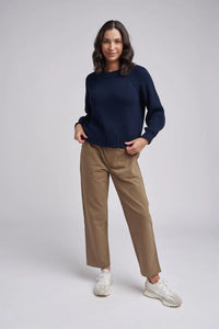CLOTH Cotton Cropped Twill Pant - Tobacco