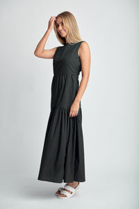 Back Slit Dress - Black