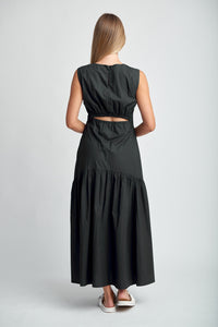 Back Slit Dress - Black