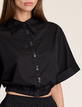 Crop Cuff Shirt - Black