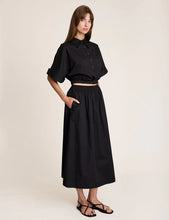 Crop Cuff Shirt - Black