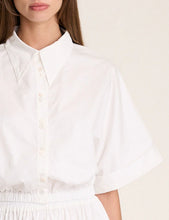 Crop Cuff Shirt - White