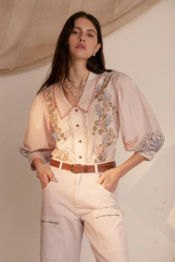 Zena Top - Indigo Coral