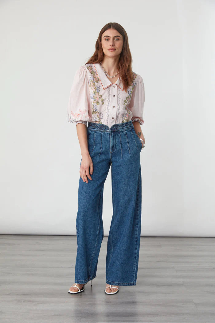 Zena Top - Indigo Coral
