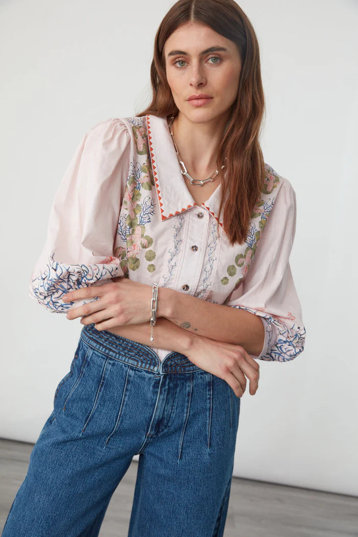 Zena Top - Indigo Coral