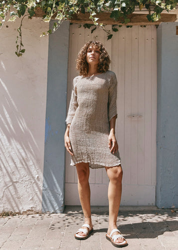 Positano Short Dress with Sleeve