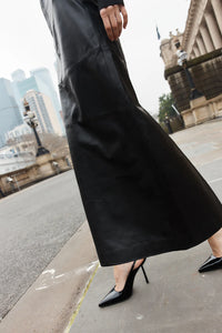 Sara Leather Maxi Skirt