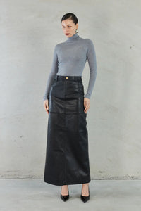 Sara Leather Maxi Skirt