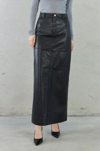 Sara Leather Maxi Skirt