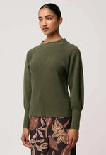 Roselle Merino Knit Top - Winter Moss