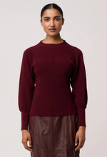 Roselle Merino Knit Top - Bordeaux