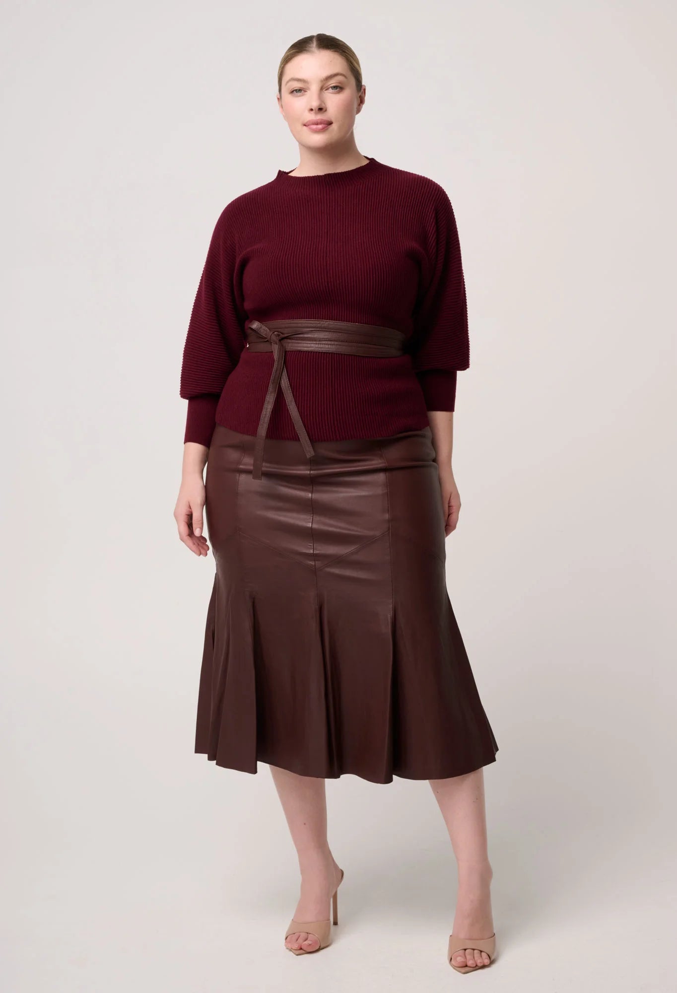 Roselle Merino Knit Top - Bordeaux