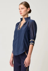 Mustique Silk Embroidered Blouse