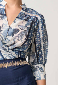 Bijou Silk Printed Shirt - Fle Print