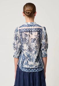 Bijou Silk Printed Shirt - Fle Print