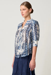 Bijou Silk Printed Shirt - Fle Print