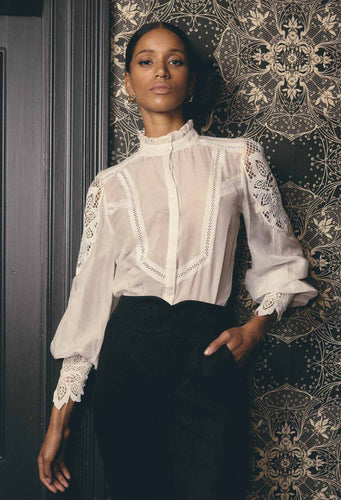 Sevilla Lace Detail Shirt - Blanca