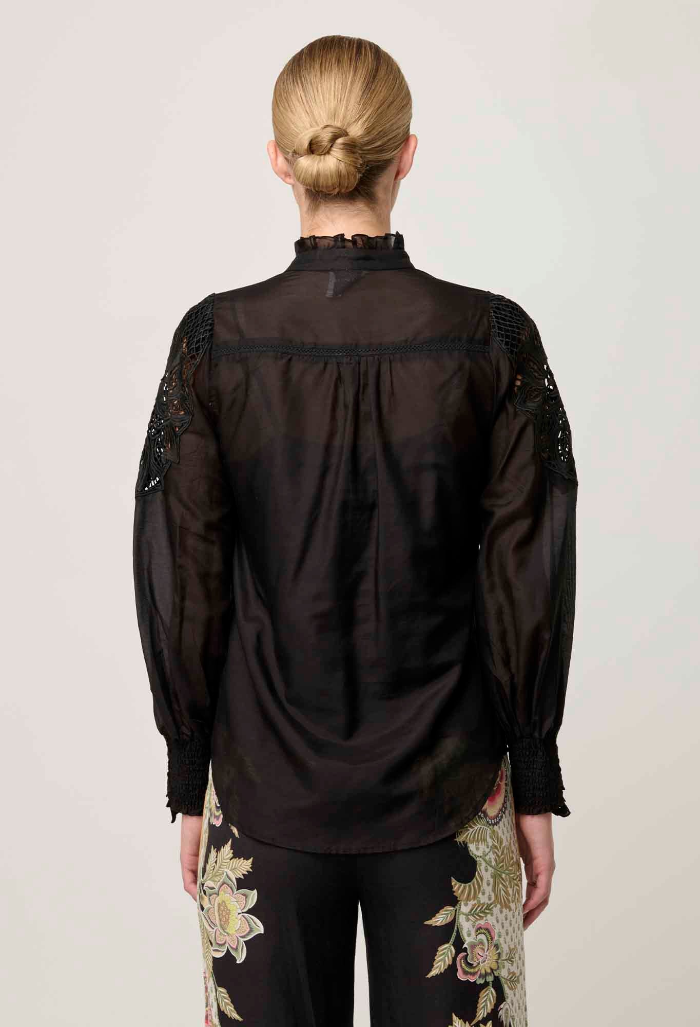 Sevilla Lace Detail Shirt - Onyx