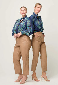 Renata Contrast Trim Shirt - Mariposa Zafiro