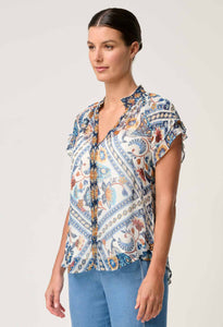 Calandria Flutter Sleeve Blouse