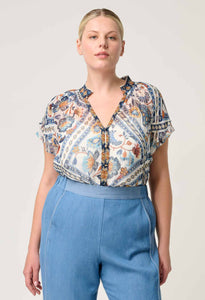 Calandria Flutter Sleeve Blouse