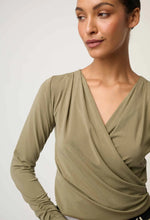 Aster Stretch Wrap Top - Dusty Olive