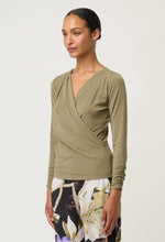 Aster Stretch Wrap Top - Dusty Olive