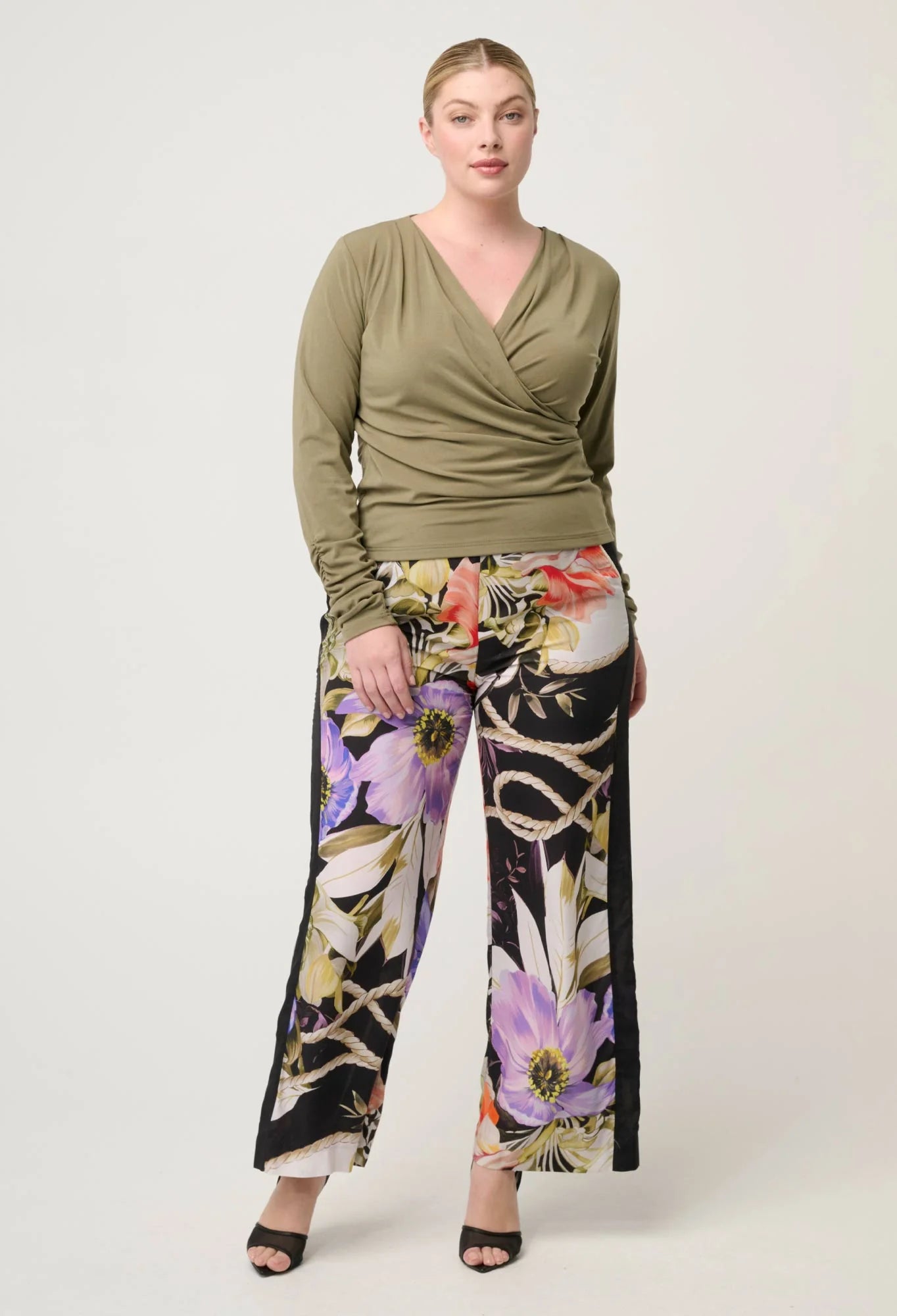 Aster Stretch Wrap Top - Dusty Olive