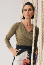 Aster Stretch Wrap Top - Dusty Olive