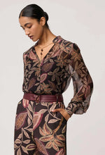 Freya Sheer Embellished Blouse - Dark Tropique