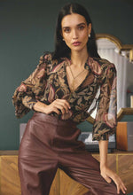 Freya Sheer Embellished Blouse - Dark Tropique