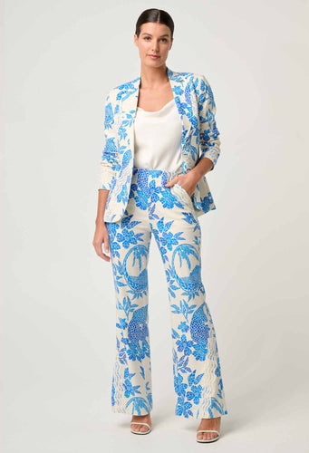 Leandro Contrast Lace Blazer - Azure Mosaic