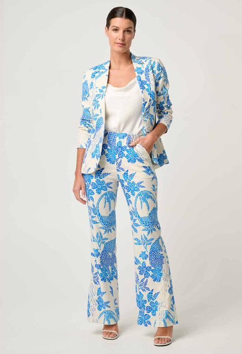 Leandro Contrast Lace Blazer - Azure Mosaic