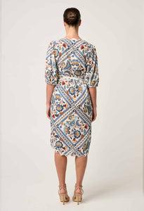 Theia Scallop Embroidered Dress
