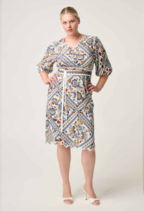 Theia Scallop Embroidered Dress