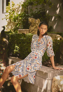 Theia Scallop Embroidered Dress