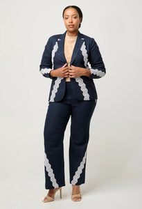 Leandro Lace Trim Blazer