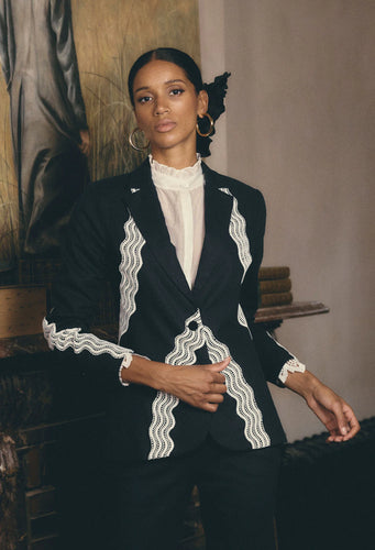 Leandro Lace Trim Blazer
