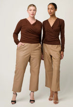 Aster Stretch Wrap Top - Mocha