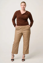 Aster Stretch Wrap Top - Mocha