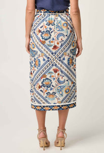 Zenobia Printed Fringe Midi Skirt