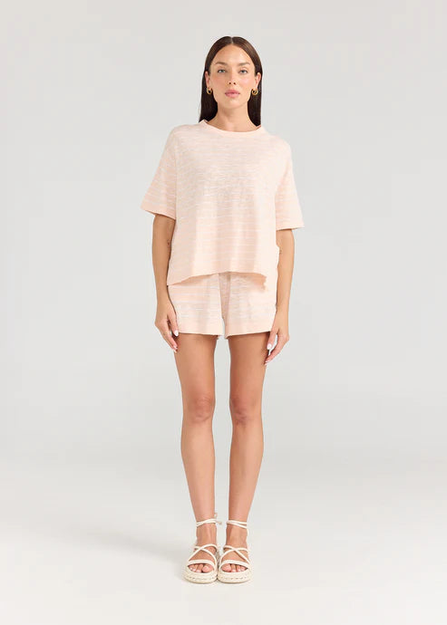 Boxy Tee - Stripe Peony