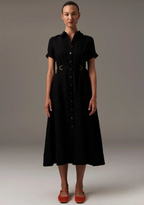 Riley Shirt Dress - Black