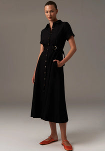 Riley Shirt Dress - Black