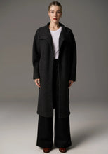 Ruben Draped Coat - Charcoal
