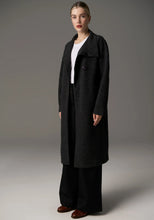 Ruben Draped Coat - Charcoal