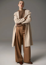 Ruben Draped Coat - Pebble
